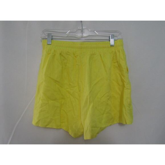 Women’s Yellow Drawstring Shorts Elastic Waist Pockets Summer Casual Small/Med - Picture 2 of 5